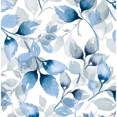 Luxe Haven Watercolor Tossed Leaves Peel and Stick Wallpaper