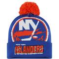 Men's Mitchell & Ness Royal New York Islanders Punch Out Cuffed Knit Hat with Pom