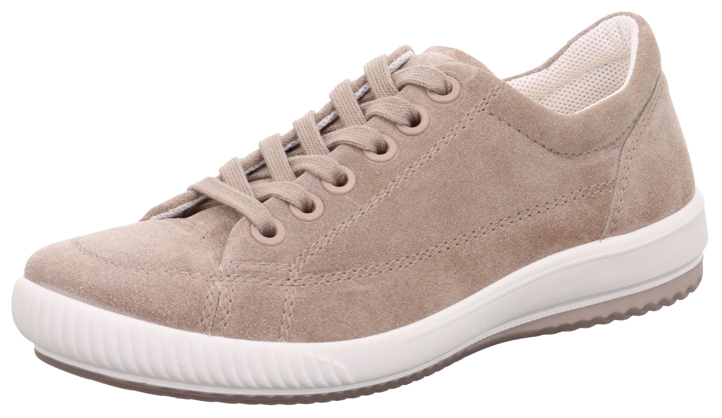 Sneaker LEGERO "TANARO 5.0", Damen, Gr. 38, beige (giotto (beige)), Veloursleder, unifarben, Schuhe Sneaker, Freizeitschuh, Halbschuh, Schnürschuh mit softem Schaftabschluss