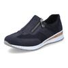 Slip-On Sneaker RIEKER, Damen, Gr. 41, blau (dunkelblau), Textil, Lederimitat, sportlich, Schuhe Sneaker, Slipper, Schlupfschuh, Freizeitschuh im Materialmix, Topseller