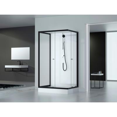 Komplettdusche MARWELL "Black and White", Mädchen, Gr. B/H/T: 110cm x 200cm x 80cm, ohne Antikalk-Versiegelung, weiß (schwarz), Duschkabinen, inkl. Armaturen Image