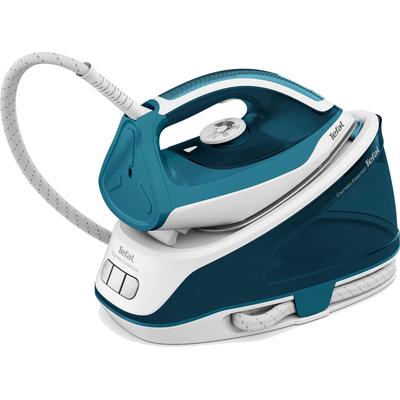 TEFAL Dampfbügelstation "Express Essential, 2200 W, Xpress Glide Bügelsohle, Calc Clear", blau (weiß, türkis), Dampfbügelstationen, 5,2 Bar, Dampfstoß: 280 g/Min., Dauerdampfmenge: 120 g/Min., SV6115 Image