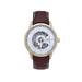 Heritor Automatic Davies Semi-Skeleton Leather-Band Watch - Men's Gold/Brown One Size HERHS2504