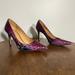 Coach Shoes | Coach New York Teddie Embossed Leather Pump Size 8.5 | Color: Black/Purple | Size: 8.5