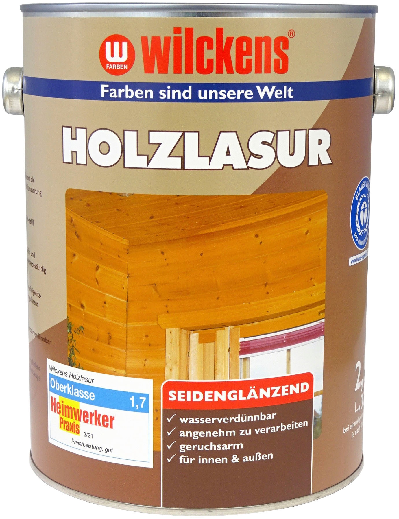 „WILCKENS FARBEN Holzschutzlasur „“Holzlasur LF““ Farben Gr. 2,5 l 2500 ml, grau (anthrazitgrau) Holzlasuren“