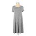 Gap Casual Dress - Shift Scoop Neck Short sleeves: Gray Print Dresses - Women's Size Small