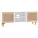 Vidaxl - Meuble tv Blanc 105x30x40cm Bois de pin massif et rotin naturel