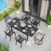 7/9-Piece Patio Dining Table Sets, 6/8 Metal Chairs and Expandable Metal Dining Table