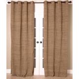 Pure Raw Silk Linen Curtain Panel, Cotton Lined with Grommets - Single Curtain Panel