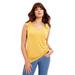 Plus Size Women's Tie-Sleeve Tank by June+Vie in Lemon Mist (Size 14/16)