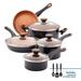 Farberware Glide Copper Ceramic Nonstick Cookware/Pots & Pans Set w/ Tools, 12 Piece, Black Non Stick/Ceramic in Orange/Brown | 6 W in | Wayfair