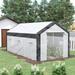 Outsunny 19' W x 10' D Greenhouse Polyethylene Film/Steel in Black/Gray/White | 110.4 H x 236.4 W x 117.6 D in | Wayfair 845-412V00WT