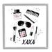 Stupell Industries XOXO Glam Cosmetics Makeup Giclee Art By Alison Petrie Wood in Black/Brown/Pink | 17 H x 17 W x 1.5 D in | Wayfair