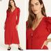 J. Crew Dresses | J. Crew Drapey Puff-Sleeve Red Midi Dress In Pin Dot | Color: Red/White | Size: Various
