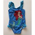 Disney Swim | Disney Little Mermaid Old Navy Swimsuit Toddler Girls 2t One Piece Swimwear | Color: Blue/Orange | Size: 2tg