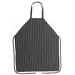 Gracie Oaks Adjustable Adult Stripe Bib Apron w/ 2 Pockets Chef Waiter Kitchen Cook, Polyester in Black | 9.06 H x 8.65 W in | Wayfair