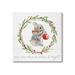 Stupell Industries Merry & Bright Bunny Wreath Canvas Wall Art By Livi Finn Canvas in Gray/Green/Red | 17 H x 17 W x 1.5 D in | Wayfair