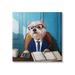 Stupell Industries Office Worker Terrier Dog Canvas Wall Art By Lucia Heffernan Canvas in White | 36 H x 36 W x 1.5 D in | Wayfair ar-367_cn_36x36