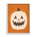 Stupell Industries Happy Jack-O-Lantern Halloween Pumpkin Framed Giclee Art By Loni Harris Canvas in Orange | 30 H x 24 W x 1.5 D in | Wayfair