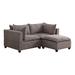 Brown Sectional - Latitude Run® 83.5" Wide Right Hand Facing Modular Sofa & Chaise w/ Ottoman, Solid Wood | 35 H x 83.5 W x 76 D in | Wayfair