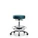 Inbox Zero Vinyl Stool Without Back - Medium Bench Height w/ Chrome Foot Ring & Casters In Marine Blue Supernova Vinyl in Gray | Wayfair