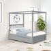 Everly Quinn Brozany Full/Double Bed w/ Twin Trundle, Canopy Bed, Platform Bed Frame w/ Headboard Wood in Gray | 72 H x 57 W x 79.5 D in | Wayfair