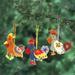 The Holiday Aisle® 3 Piece French Hens Holiday Shaped Ornament Set Fabric in Blue/Brown/Red | 2.6 H x 5.75 W x 2.4 D in | Wayfair