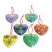 The Holiday Aisle® 6 Piece Hearts of Nature Hanging Figurine Ornament Set Fabric in Green/Orange/Yellow | 3.1 H x 3.3 W x 0.4 D in | Wayfair