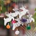 The Holiday Aisle® Radiant Reindeer Hanging Figurine Ornament Fabric in Gray/Indigo/Pink | 10.25 H x 3.5 W x 1 D in | Wayfair