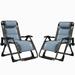 Latitude Run® Lare Zero Gravity Chair Adjustable Reclining Patio Chairs w/ Removable Cushion, Headrest & Tray Metal in Blue | Wayfair