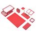 Inbox Zero Lakeiya 10 Piece Desk Organizer Set, Leather in Red | 23 H x 16 W in | Wayfair 37CBDDC060A24EB8940358890ADB03F0