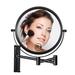 Latitude Run® 8-Inch 360° Swivel Wall Mounted Makeup Mirror w/ 1X/10X Magnification, Brushed Nickel Metal in Gray | 13 H x 16.7 W x 0.8 D in | Wayfair