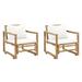 Bay Isle Home™ Patio Chairs Outdoor Patio Dining Chair w/ Cushions Bamboo Wood in Brown/White | 57 W x 25.6 D in | Wayfair