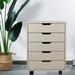 Latitude Run® Khlo 19.5" Wide 5 -Drawer Mobile Lateral Filing Cabinet Wood in White | 26.5 H x 19.5 W x 16.5 D in | Wayfair