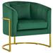 Barrel Chair - Mercer41 Jaquaisha Velvet Accent Barrel Chair for Beauty Salon Spa 29.3" Velvet in Green | 29.1 H x 29.3 W x 25.2 D in | Wayfair