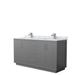 Wyndham Collection Icon 66 Inch Double Bathroom Vanity In Dark Blue, Carrara Cultured Marble Countertop, Undermount Square Sinks | Wayfair