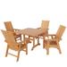 Beachcrest Home™ Shella Square 4 - Person 43" Long Outdoor Dining Set Plastic in Brown | 43 W x 43 D in | Wayfair 5CC228FAFB6A462B94371497A84EB54B