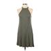 American Eagle Outfitters Casual Dress - A-Line: Green Solid Dresses - Women's Size Small