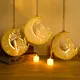Lampe suspendue avec lune en bois Eid Mubarak luminaire décoratif d'intérieur idéal pour le