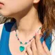 CWWZircons – collier en Zircon cubique multicolore pour femme joli pendentif en cristal vert