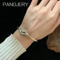 Tangjery – Bracelets à fleurs pour femmes couleur argent Chic tendance élégant minimaliste