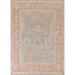 Vegetable Dye Oushak Turkish Area Rug Hand-knotted Floral Wool Carpet - 6'4" x 8'5"