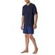 Schiesser Herren Schlafanzug kurz V-Ausschnitt-Nightwear Set Pyjamaset, dunkelblau_180250, 48