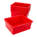 Storex Plastic Deep Letter Tray Storage for Documents and Office Supplies Red 5-Pack