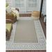 Unique Loom Caye Indoor/Outdoor Coastal Rug Gray/Ivory 9 x 12 2 Rectangle Border Contemporary Flatweave Perfect For Patio Deck Garage Entryway