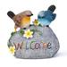 Kidlove Artificial Ornaments Welcome Sign Simulation Bird Sculptures Statues Resin Handicraft for Yard Patio Lawn Garden