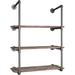 Williston Forge Solid Wood Shelf/Shelf/Shelf Shelf/Shelf Metal Iron Pipe Wood in Brown | 42 H x 31 W x 12 D in | Wayfair