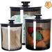 Latitude Run® Lashannon 60 Ounce, 30 Ounce & 15 Ounce Black Plastic Apothecary Jars Set Of 3-8" H x 5.5" W x 5.5" D | Wayfair