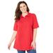 Plus Size Women's Short Sleeve Polo by Catherines in Classic Red (Size 2X)