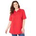 Plus Size Women's Short Sleeve Polo by Catherines in Classic Red (Size 6X)